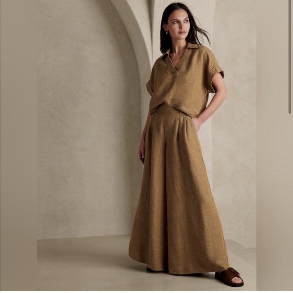 Banana Republic Minna Wide-Leg Linen Pant